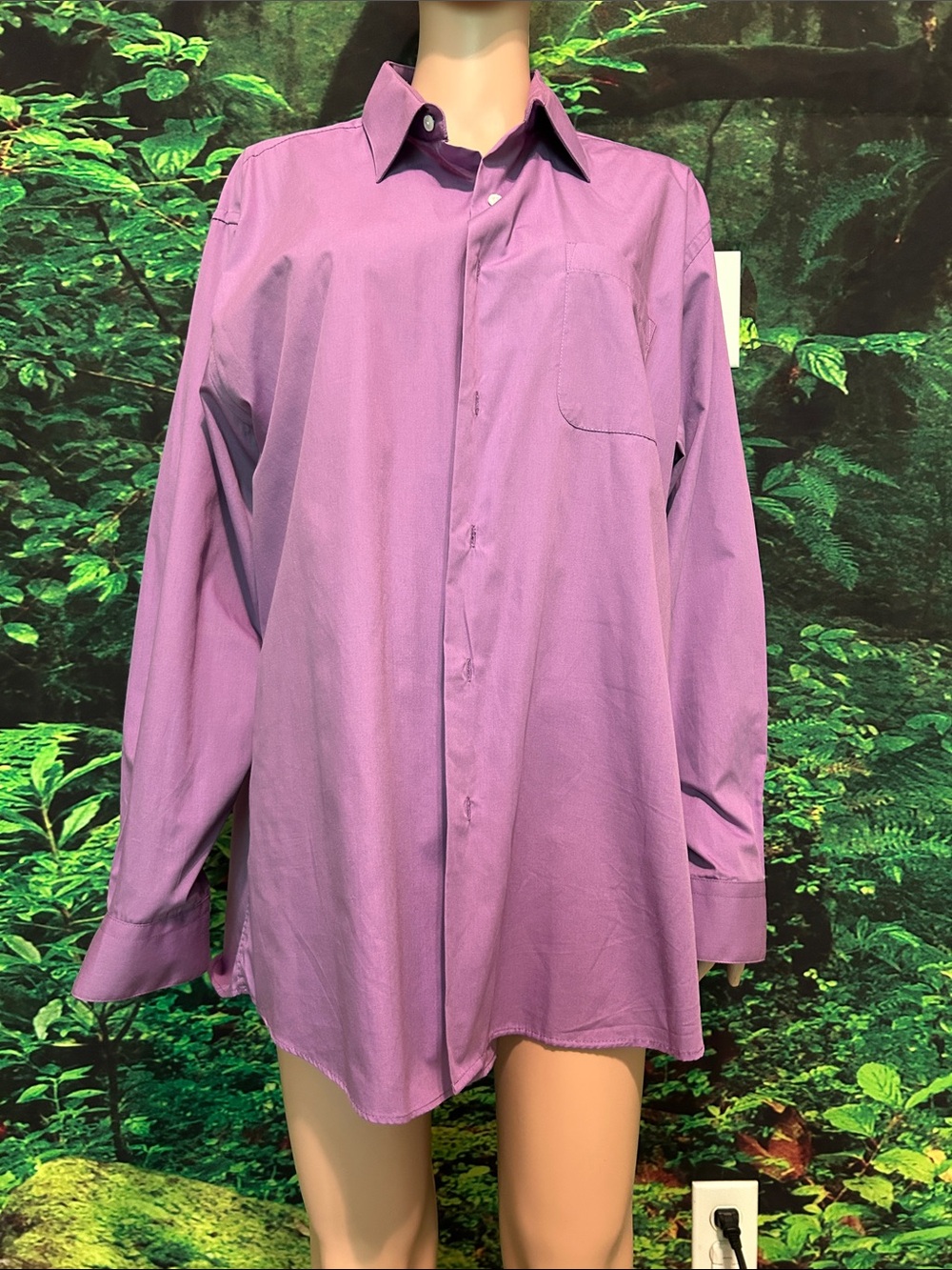 Purple Men's Long-Sleeve Button-Up Shirt